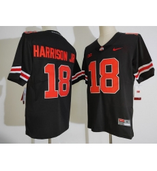 Men Ohio State Buckeyes 18 Marvin Harrison Jr. Black College Football Jersey