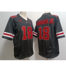 Men Ohio State Buckeyes 18 Marvin Harrison Jr. Black F U S E College Football Jersey