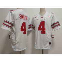 Men Ohio State Buckeyes #4 Jeremiah Smith White 2026 F U S E Stitched NCAA Jersey