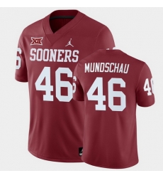 Oklahoma Sooners Reeves Mundschau Crimson Home Men'S Jersey