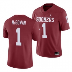 Oklahoma Sooners Seth Mcgowan Crimson Game Men'S Jersey