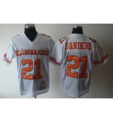 NCAA Oklahoma State Cowboys 21 Barry Sanders White NCAA Jerseys