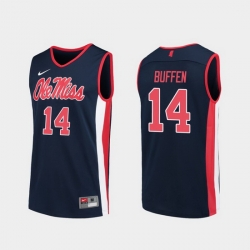 Men Ole Miss Rebels Kj Buffen Navy Replica College Basketball Jersey