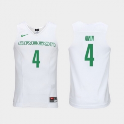 Men Oregon Ducks Ehab Amin White Elite Authentic Performance College Basketball Jersey