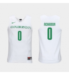 Men Oregon Ducks Will Richardson White Elite Authentic Performance College Basketball Jersey