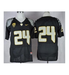 Oregon Ducks #24 Thomas Tyner Black Elite PAC-12 Patch Stitched NCAA Jersey