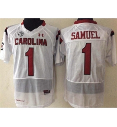 Men South Carolina Gamecocks Deebo Samuel 1 Maroon White Football Jersey