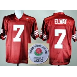 Stanford Cardinals 7 John Elway Red College Football NCAA Jerseys 2014 Rose Bowl Game Patch