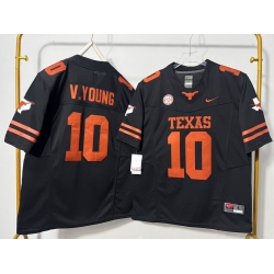 Men Texas Longhorns 10 Vince Young Black F U S E Stitched Jersey