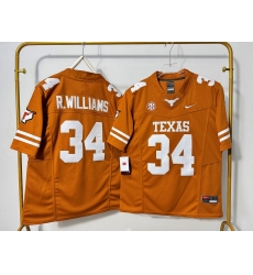 Men Texas Longhorns 34 Ricky Williams Orange F U S E Stitched Jersey
