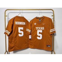 Men Texas Longhorns 5 Bijan Robinson Orange F U S E Stitched Jersey