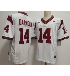 Men USC Trojans  14 Sam Darnold 2025 F U S E  White Stitched Jersey