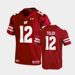 Men Wisconsin Badgers Titus Toler Replica Red Football Jersey