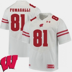 Men Wisconsin Badgers Troy Fumagalli White Alumni Football Game Ncaa 2018 Jersey