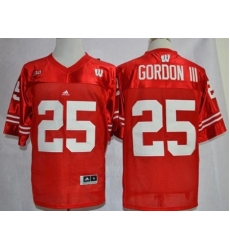 Wisconsin Badgers #25 Melvin Gordon III Red Big Ten Stitched NCAA Jersey