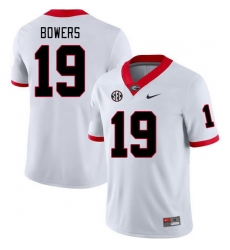 Men #19 Brock Bowers Georgia Bulldogs College Football Jerseys Stitched-White