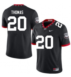 Men #20 JaCorey Thomas Georgia Bulldogs College Football Jerseys Sale-100th Anniversary