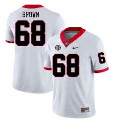 Men #68 Chris Brown Georgia Bulldogs College Football Jerseys Stitched-White