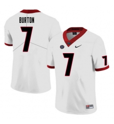 Men #7 Jermaine Burton Georgia Bulldogs College Football Jerseys Sale-White