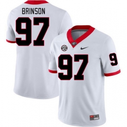 Men #97 Warren Brinson Georgia Bulldogs College Football Jerseys Stitched-White