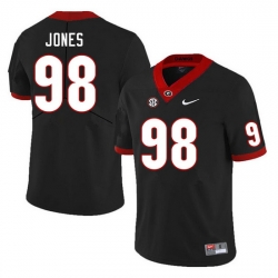 Men #98 Noah Jones Georgia Bulldogs College Football Jerseys Sale-Black