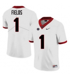 Men Georgia Bulldogs #1 Justin Fields College Football Jerseys Sale-White