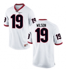 Men Georgia Bulldogs #19 Jarvis Wilson College Football Jerseys-White