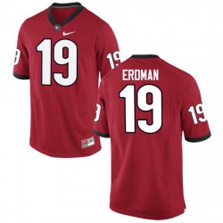 Men Georgia Bulldogs #19 Willie Erdman College Football Jerseys-Red