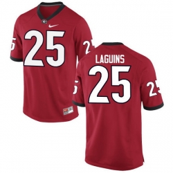 Men Georgia Bulldogs #25 Jaleel Laguins College Football Jerseys-Red