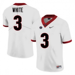 Men Georgia Bulldogs #3 Zamir White College Football Jerseys Sale-White