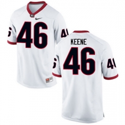 Men Georgia Bulldogs #46 Michael Keene College Football Jerseys-White