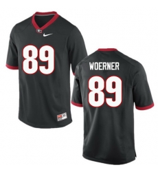 Men Georgia Bulldogs #89 Charlie Woerner College Football Jerseys-Black