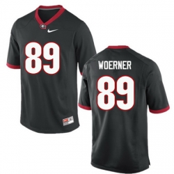 Men Georgia Bulldogs #89 Charlie Woerner College Football Jerseys-Black