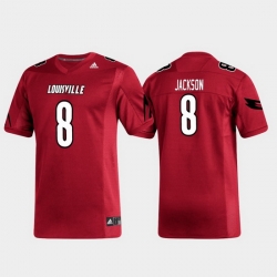 Men Louisville Cardinals Lamar Jackson 8 Red Replica Alumni Football Jersey