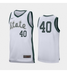 Michigan State Spartans Braden Burke White Retro Performance Men'S Jersey