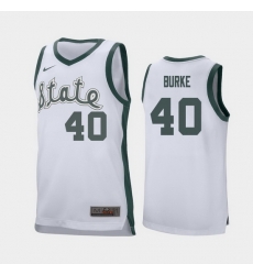 Michigan State Spartans Braden Burke White Retro Replica Men'S Jersey