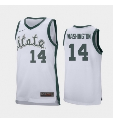 Michigan State Spartans Brock Washington White Retro Replica Men'S Jersey