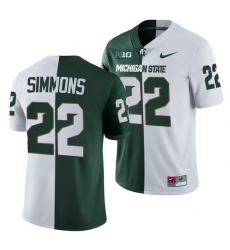 Michigan State Spartans Jordon Simmons Michigan State Spartans Split Edition 2021 22 Jersey