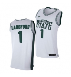 Michigan State Spartans Joshua Langford White Limited Retro Michigan State Spartans Jersey