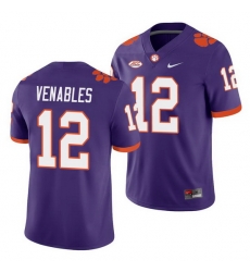 Clemson Tigers Tyler Venables Purple College Football Men'S Jersey