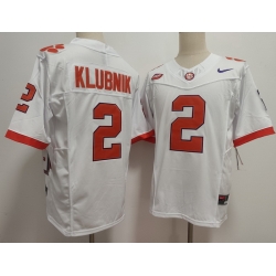 Men Clemson Tigers White #2 Cade Klubnik Stitched F U S E NCAA Jersey II Men Clemson Tigers White #2 Cade Klubnik Stitched F U S E NCAA Jersey II