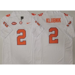 Men Clemson Tigers White #2 Cade Klubnik Stitched F U S E NCAA Jersey Men Clemson Tigers White #2 Cade Klubnik Stitched F U S E NCAA Jersey