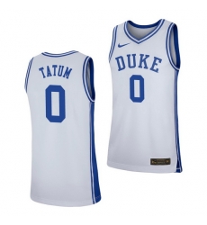 Duke Blue Devils Jayson Tatum White Replica Men'S Jersey