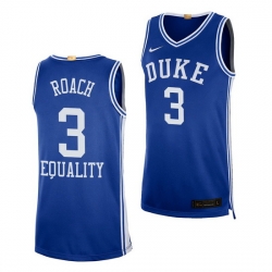 Duke Blue Devils Jeremy Roach Blue Equality Social Justice Men Jersey