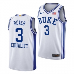 Duke Blue Devils Jeremy Roach White Equality Men Jersey