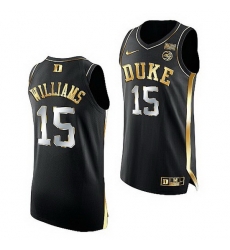 Duke Blue Devils Mark Williams Black Golden Edition 2021 22Authentic Basketball Jersey