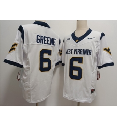 Men West Virginia Mountaineers Garrett Greene #6 F U S E White Stitched Jersey