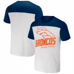 Men Denver Broncos Cream Navy X Darius Rucker Collection Colorblocked T Shirt