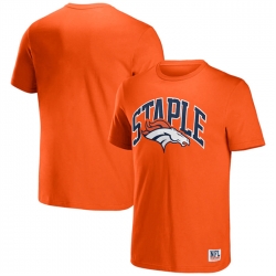 Men Denver Broncos X Staple Orange Logo Lockup T Shirt