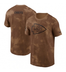 Men Kansas City Chiefs 2023 Brown Salute To Service Sideline T Shirt